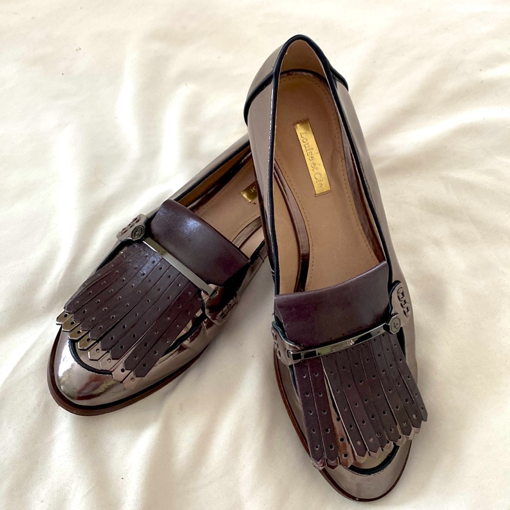 Metallic gray Louise et Cie loafers